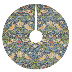 William Morris Strawberry Thief Floral Pattern Brushed Polyester Tree Skirt