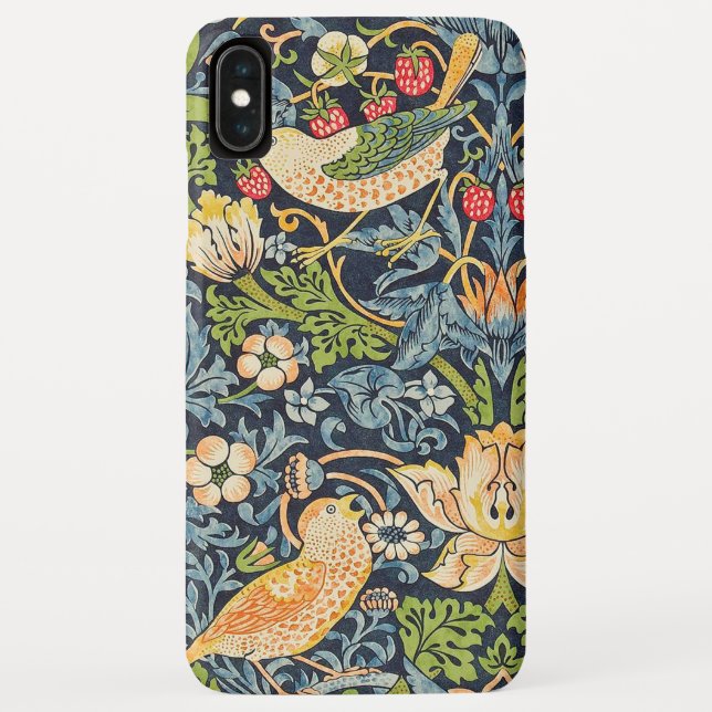 William Morris Strawberry Thief Floral Pattern Case-Mate iPhone Case (Back)