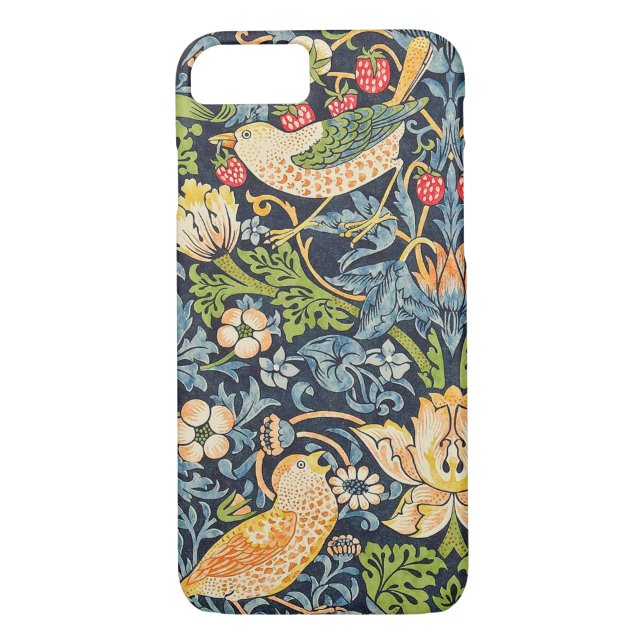 William Morris Strawberry Thief Floral Pattern Case-Mate iPhone Case (Back)