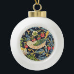 William Morris Strawberry Thief Floral Pattern Ceramic Ball Christmas Ornament<br><div class="desc">William Morris Strawberry Thief Floral Pattern Ceramic Ball Christmas Ornament</div>