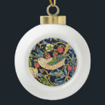 William Morris Strawberry Thief Floral Pattern Ceramic Ball Christmas Ornament<br><div class="desc">William Morris Strawberry Thief Floral Pattern Ceramic Ball Christmas Ornament</div>