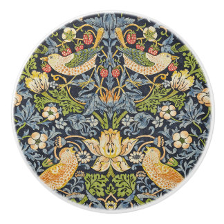 William Morris - Strawberry Thief Floral Pattern Ceramic Knob