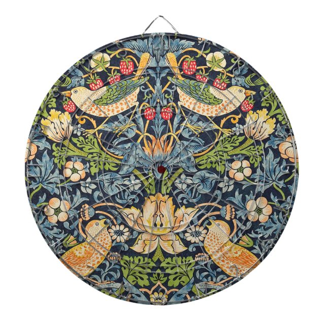 William Morris Strawberry Thief Floral Pattern Dartboard (Front)