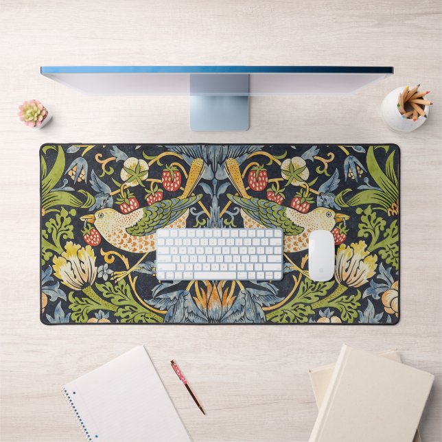 William Morris - Strawberry Thief Floral Pattern Desk Mat (Office 1)