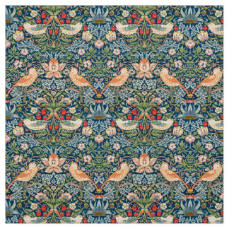 William Morris Strawberry Thief Floral Pattern Fabric