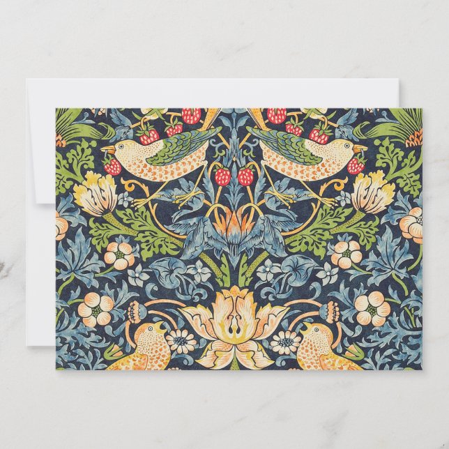 William Morris Strawberry Thief Floral Pattern Invitation (Front)