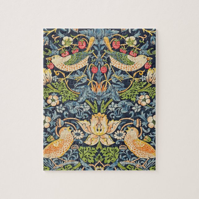 William Morris Strawberry Thief Floral Pattern Jigsaw Puzzle (Vertical)