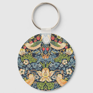 William Morris Strawberry Thief Floral Pattern Key Ring
