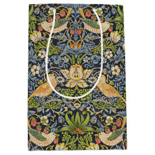 William Morris - Strawberry Thief Floral Pattern Medium Gift Bag