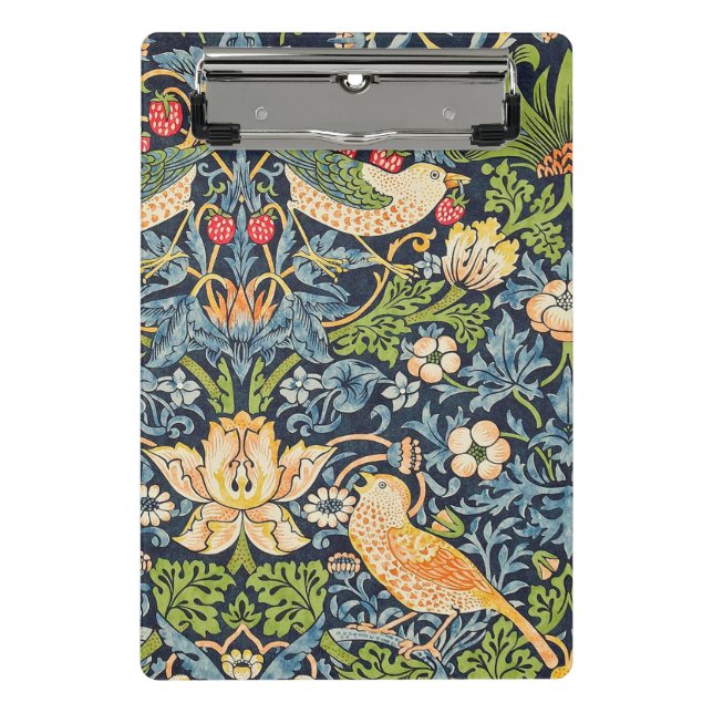 William Morris Strawberry Thief Floral Pattern Mini Clipboard (Front)