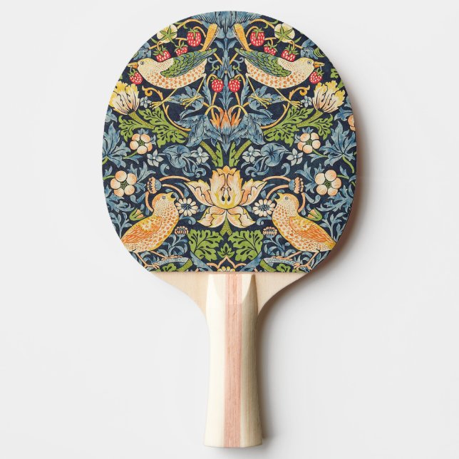 William Morris Strawberry Thief Floral Pattern Ping Pong Paddle (Front)