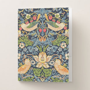 William Morris Strawberry Thief Floral Pattern Pocket Folder
