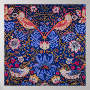 William Morris Strawberry Thief Floral Pattern Poster