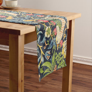 William Morris Strawberry Thief Floral Pattern Short Table Runner