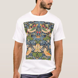 William Morris Strawberry Thief Floral Pattern T-Shirt