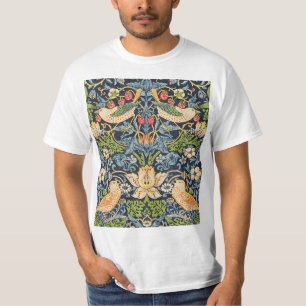 William Morris Strawberry Thief Floral Pattern T-Shirt