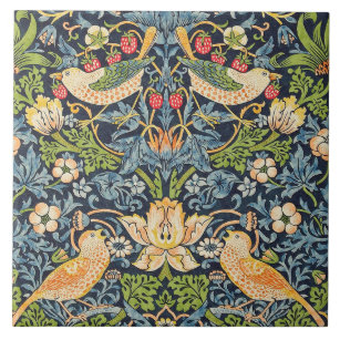 William Morris Strawberry Thief Floral Pattern Tile