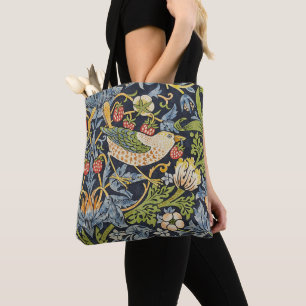 William Morris - Strawberry Thief Floral Pattern Tote Bag