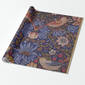 William Morris Strawberry Thief Floral Pattern Wrapping Paper