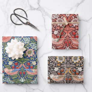 William Morris Strawberry Thief Floral Pattern Wrapping Paper Sheet