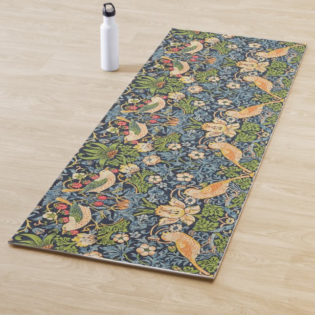William Morris Strawberry Thief Floral Pattern Yoga Mat (In Situ)