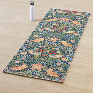 William Morris Strawberry Thief Floral Pattern Yoga Mat