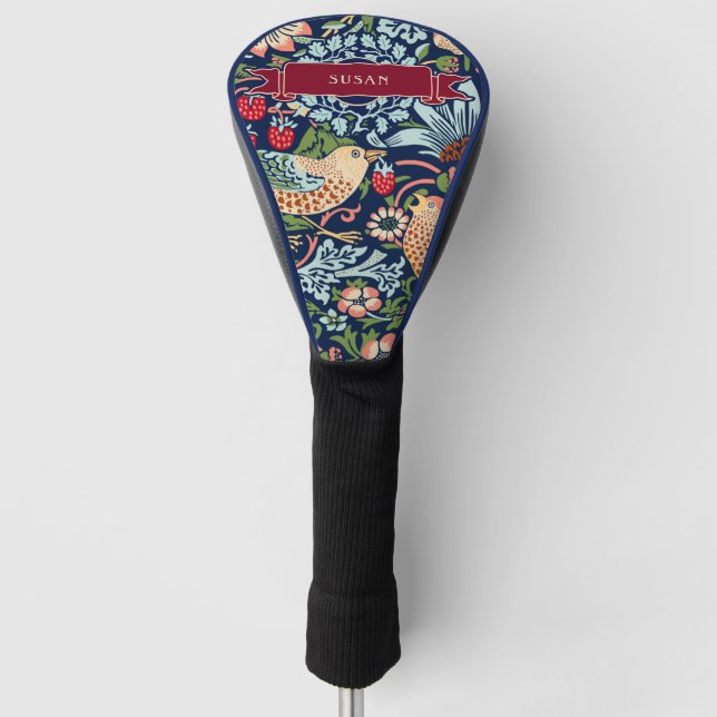 William Morris Strawberry Thief Golf Head Cover (Front)
