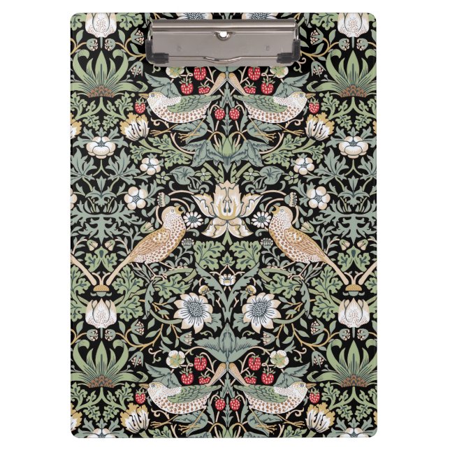 William Morris Strawberry Thief I Black Birds Clipboard (Front)