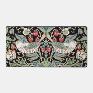 William Morris Strawberry Thief I Black Birds Desk Mat