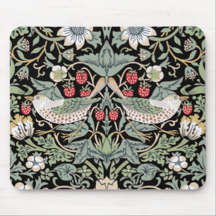 William Morris Strawberry Thief I Black Birds Mouse Mat