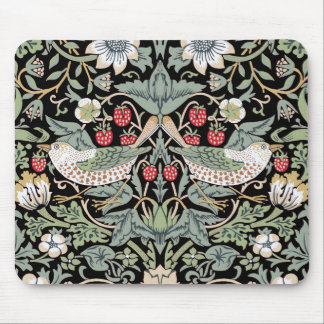 William Morris Strawberry Thief I Black Birds Mouse Mat