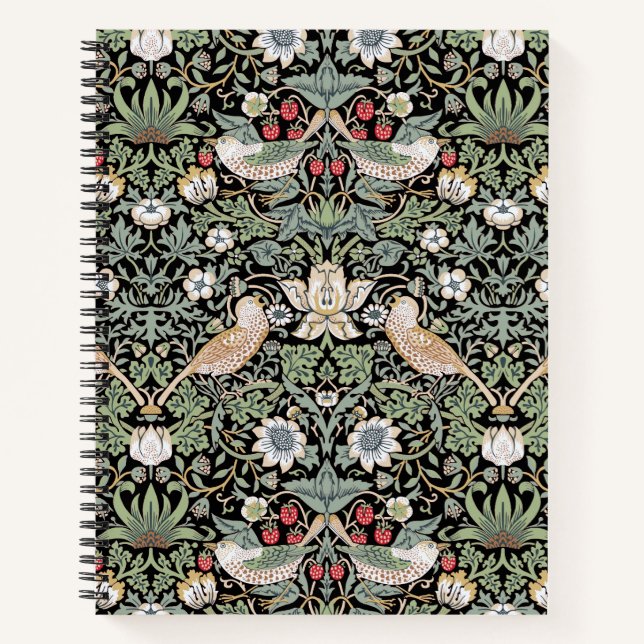William Morris Strawberry Thief I Black Birds Notebook (Front)