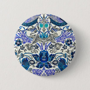 William Morris Strawberry Thief - Inverted 6 Cm Round Badge