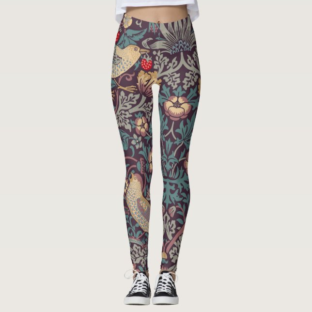 William Morris Strawberry Thief Leggings (Front)