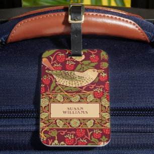 William Morris Strawberry Thief Luggage Tag