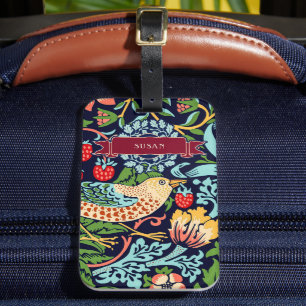 William Morris Strawberry Thief Luggage Tag