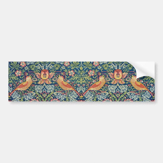 William Morris - Strawberry Thief Magnetic Card Bumper Sticker (Front)