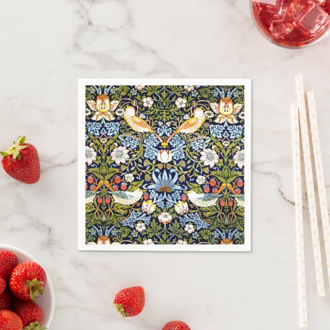 William Morris, Strawberry Thief Napkin (Insitu)