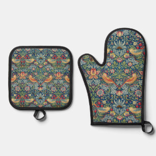 William Morris - Strawberry Thief Oven Mitt & Pot Holder Set