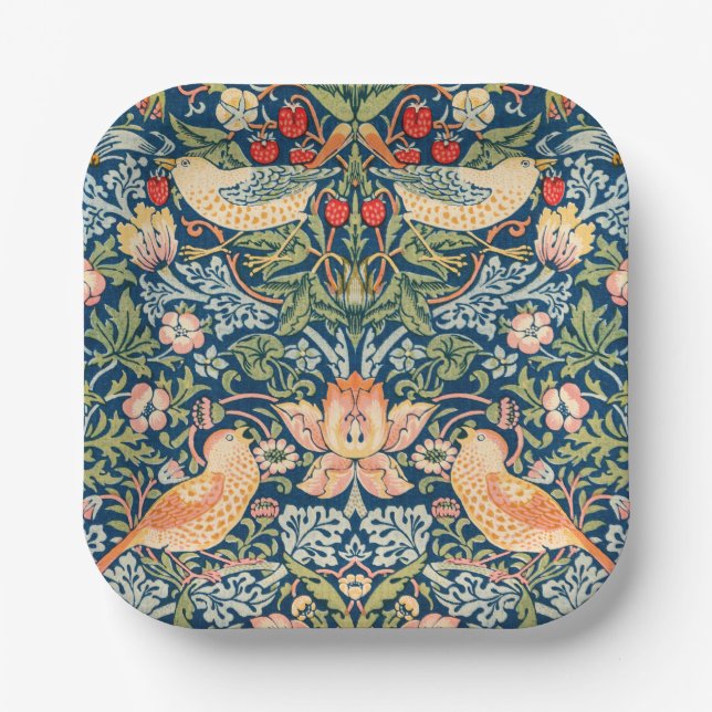 William Morris Strawberry Thief paper plates  (Front)