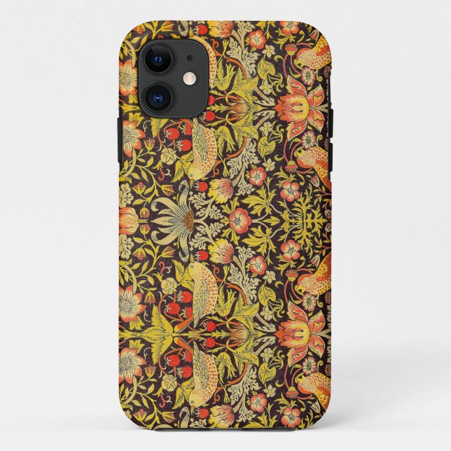 William Morris Strawberry Thief Pattern Case-Mate iPhone Case (Back)