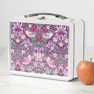 William Morris Strawberry Thief Pattern Metal Lunc Metal Lunch Box