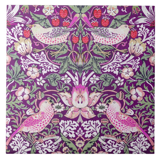 William Morris Strawberry Thief Pattern  Tile (Front)