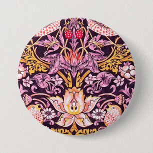 William Morris Strawberry Thief Purple Version 7.5 Cm Round Badge