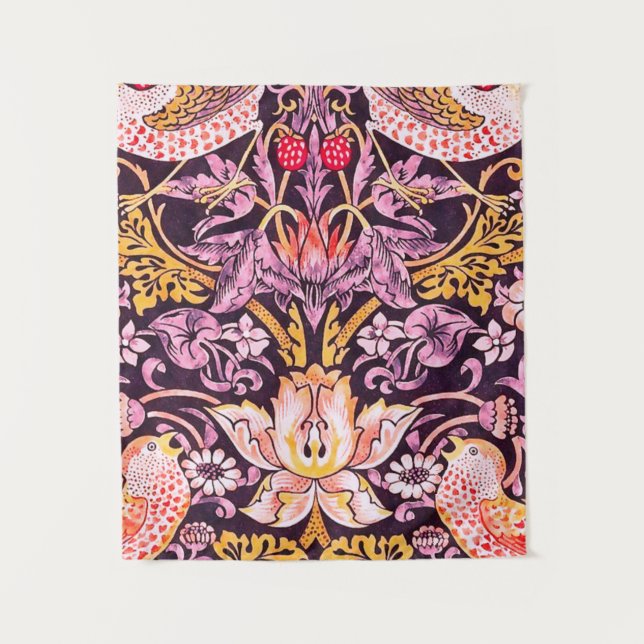 William Morris Strawberry Thief Purple Version Tapestry (Front)