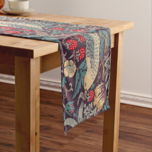 William Morris Strawberry Thief Satin Ribbon Short Table Runner