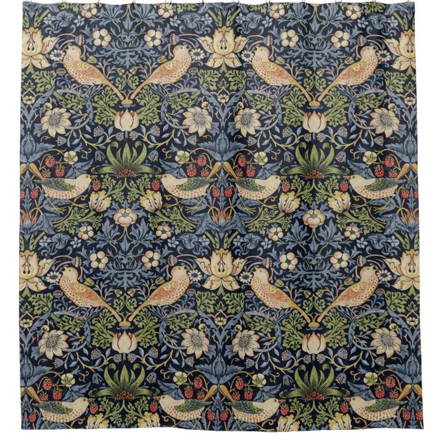 William Morris Strawberry Thief Shower Curtain (Front)