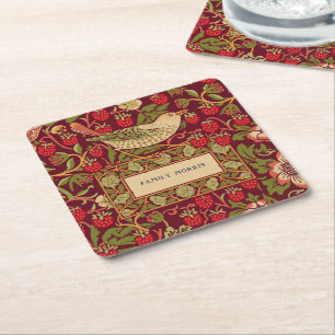 William Morris Strawberry Thief Square Paper Coast Square Paper Coaster