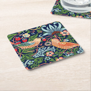 William Morris Strawberry Thief Square Paper Coaster