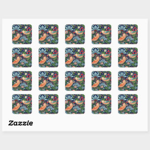 William Morris Strawberry Thief Square Sticker